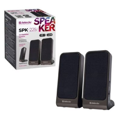 Активная колонка 2.0 Defender SPK-225 2х1W, питание USB, серебристые. Регулятор громкости. Аудиовходы: 3.5 мм мини-джек. Магнитная экранировка. Диапазон частот: 200-18000 Гц. Мощность 4 Вт. (1/60)