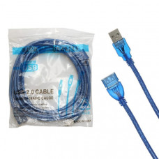 Кабель удлинитель 5м USB 2.0 AМ(USB)-AF (штекер-гнездо) с сетевым фильтром,синий