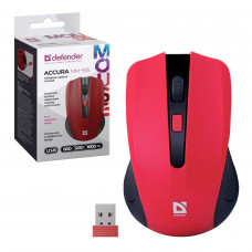 Мышь беспроводная Defender Accura MM-935, красный, 4 кнопки, 800-1600dpi, USB,