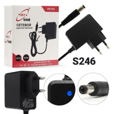 Блок питания HKY66 5V/2A штекер 5,5х2,5 (100-240v~50/60Hz). Длина кабеля: 1м.