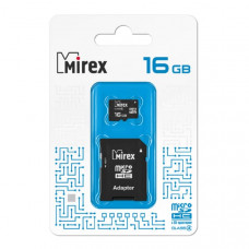 Карта памяти MicroSD 16Gb MIREX Class 4 с адаптером