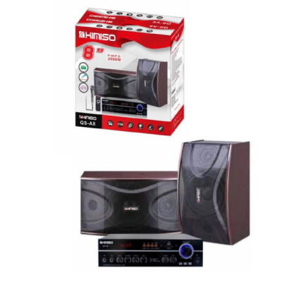 Активная напольная колонка KIMISO QS-A8 Размер динамика: 2 х 8 дюймов. Bluetooth / USB / AUX / FM-радио / SD-карта / проводной микрофон 4м кабель, пульт, кабель питания, питание 220-240V, аудиокабель 3 м. Мощность усилителя 120W. Размеры: 285х285х450мм.