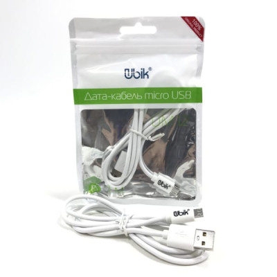 Кабель Micro USB UBIK (UM12) 1м, ПВХ, белый