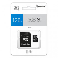 Карта памяти MicroSDXC SmartBuy 128GB class 10 UHS-1 (с адаптером) УЦ