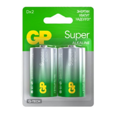 Батарейка GP LR20 Super G-Tech D BL2 Alkaline 1.5V (2/20/160)