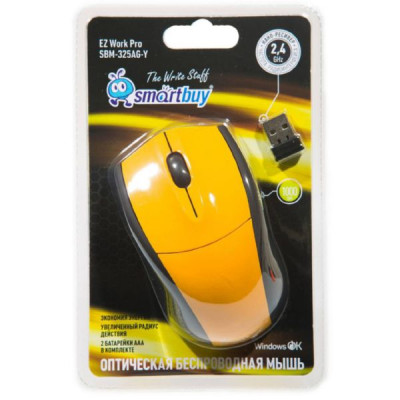 Мышь беспроводная SmartBuy 325AG жёлтая