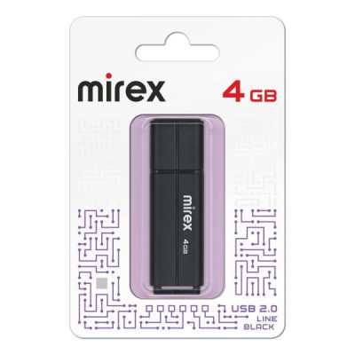 USB флеш-диск 4Gb MIREX Line Black (ecopack)