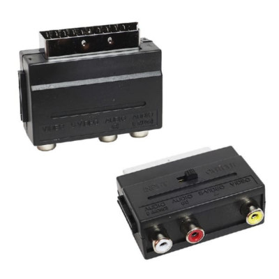 Переходник SCART (папа OUT) на 3RCA (мама IN) с переключателем