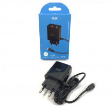 СЗУ Lightning + 2USBUBIK (UHS22L) 2.1A, черный. Сетевое зарядное устройство Lightning + 2 выхода USB.