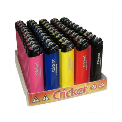 Зажигалка газовая CRICKET 50шт в упаковке. Продается кратно упаковке.