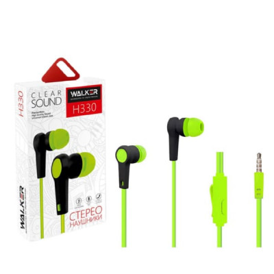 Гарнитура вакуумная WALKER H330 Soft touch, зеленая (Технические Характеристики на Русском языке )
