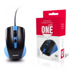 Мышь проводная SmartBuy ONE 352 синий/черный. DPI 1600/1200/800. 4кн. Оплетка кабеля: резина. Длина кабеля 1,2м.