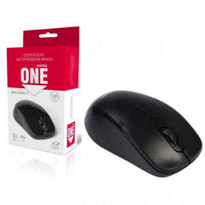 Мышь беспроводная Smart Buy ONE 358AG-K, Black. 3кн, USB. DPI 1200. Питание 1хAAA.