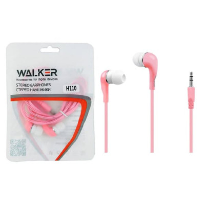 Гарнитура вакуумная WALKER H110, розовые (Технические Характеристики на Русском языке )